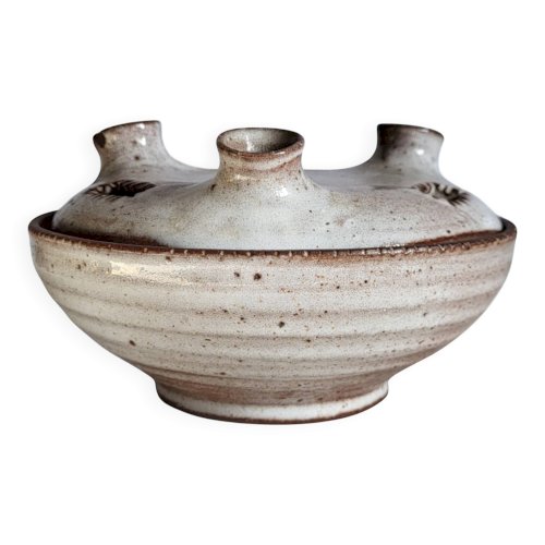 Vase pique fleurs en grès Ratilly / Pierlot / Puisaye