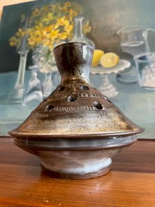 Vase pique fleurs en grès vintage