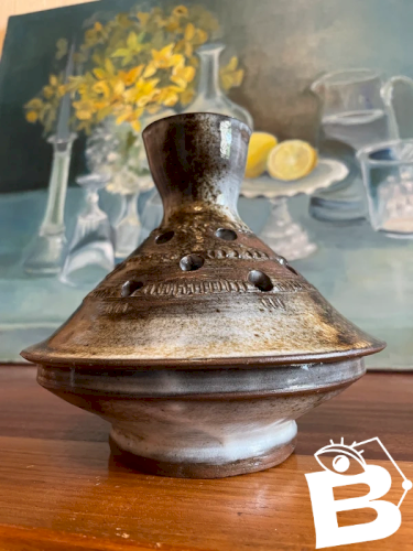 Vase pique fleurs en grès vintage