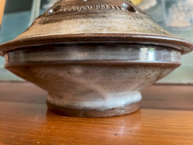 Vase pique fleurs en grès vintage