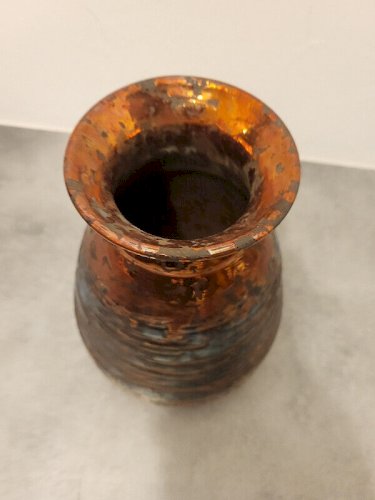 VASE POTERIE EN GRE CUIVRE