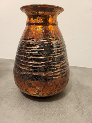 VASE POTERIE EN GRE CUIVRE
