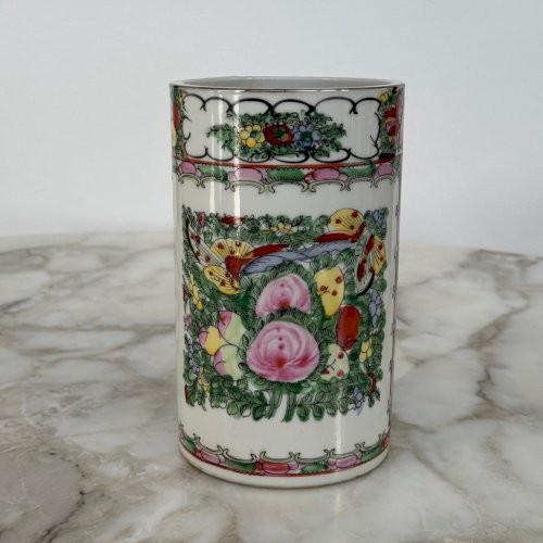 Vase rouleau de Chine Canton fin XIXe M4009
