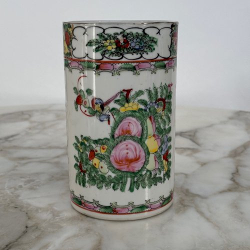 Vase rouleau de Chine Canton fin XIXe M4009
