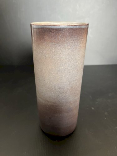 Vase rouleau décor de fleurs signé Fonck et Matéo (Vallauris) Années 60