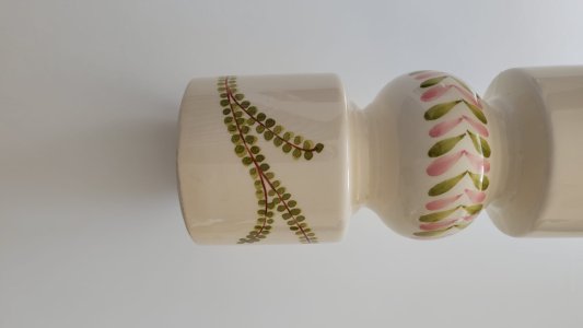 Vintage ceramic roll vase decoration, handmade Breton pottery signed Youen.