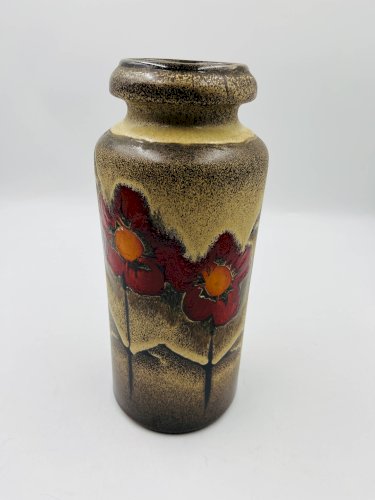 Vase Scheurich forme 517 décor floral par Heinz Siery