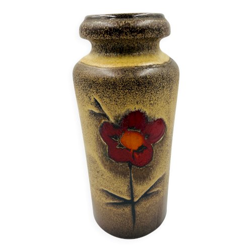 Vase Scheurich forme 517 décor floral par Heinz Siery