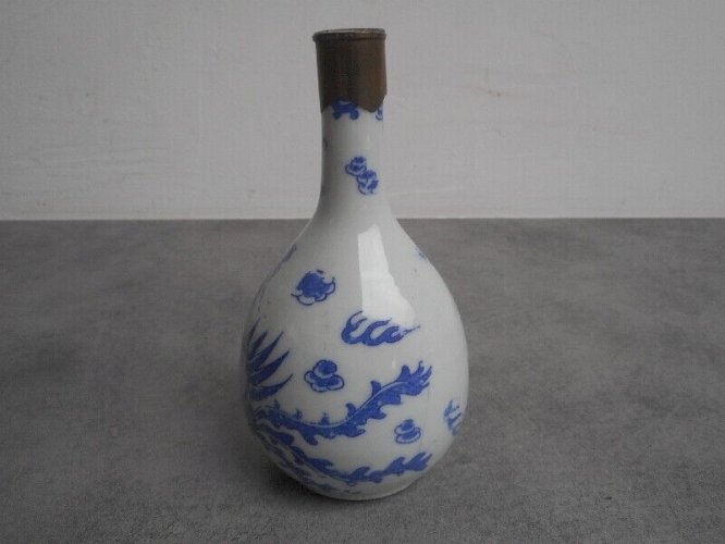 VASE SOLIFLORE ASIATIQUE COL EN LAITON N° 2