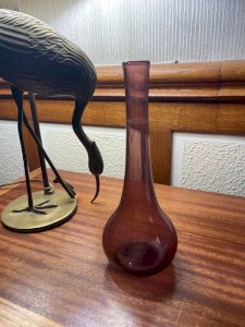 Vintage bubble glass Biot flower vase