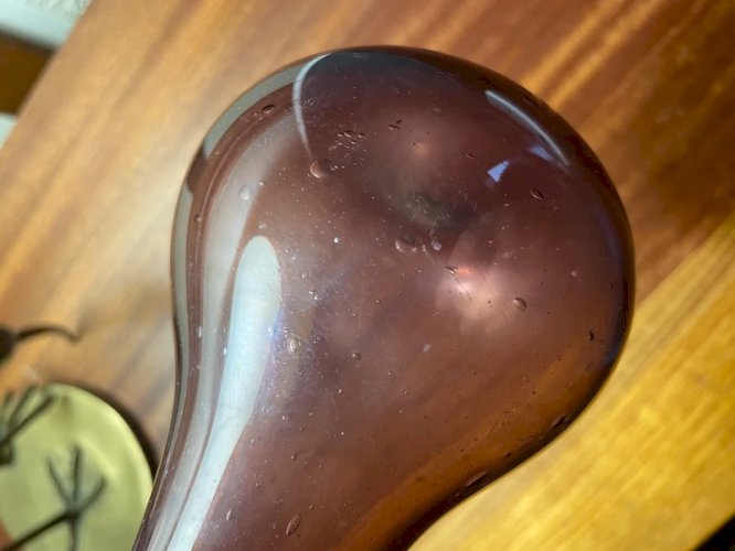 Vase soliflore Biot verre bullé vintage