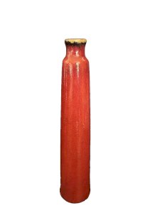 Vintage red stoneware solo vase artisan pottery