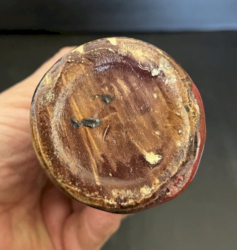 Vase soliflore en  grés  design vintage rouge artisanat potier