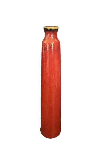 Vase soliflore en  grés  design vintage rouge artisanat potier