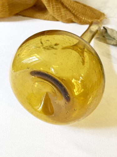 Vase soliflore en verre bullé de Biot, années 1950