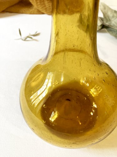 Vase soliflore en verre bullé de Biot, années 1950