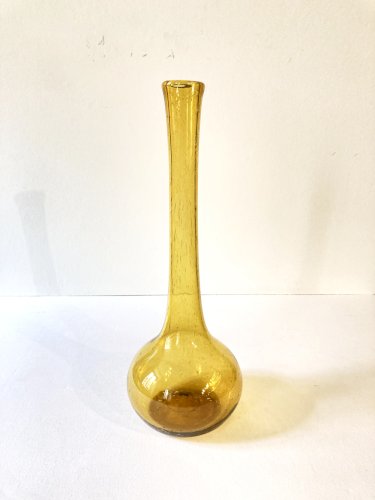 Vase soliflore en verre bullé de Biot, années 1950