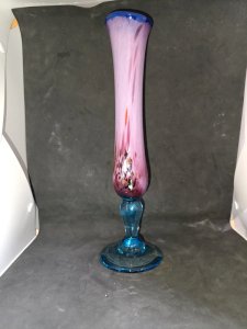 multicolored glass flower vase signed marc biot
