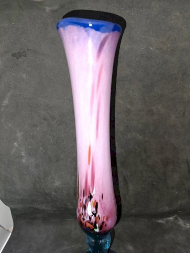vase soliflore en verre multicouleur signé marc biot