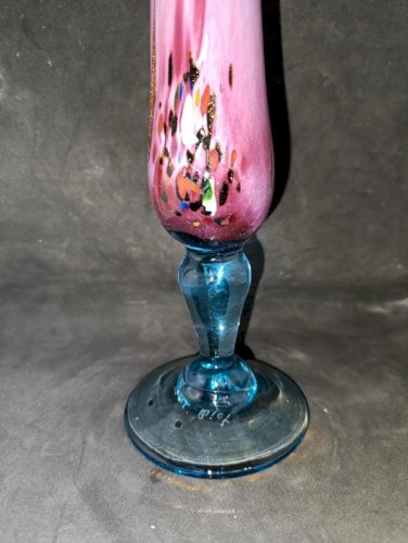 vase soliflore en verre multicouleur signé marc biot