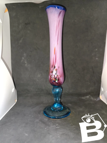 vase soliflore en verre multicouleur signé marc biot