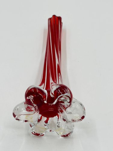 Vase soliflore en verre rouge style Sommerso Murano