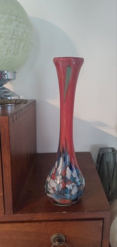 Vase Soliflore en Verre Soufflé "Spatter Glass" années 60 -70