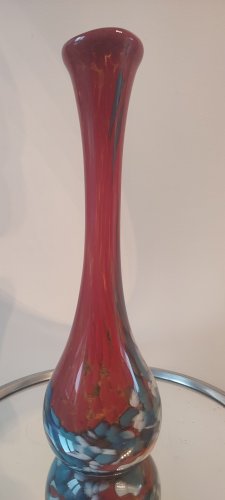 Vase Soliflore en Verre Soufflé "Spatter Glass" années 60 -70