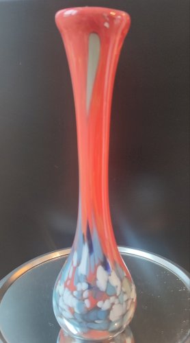Vase Soliflore en Verre Soufflé "Spatter Glass" années 60 -70