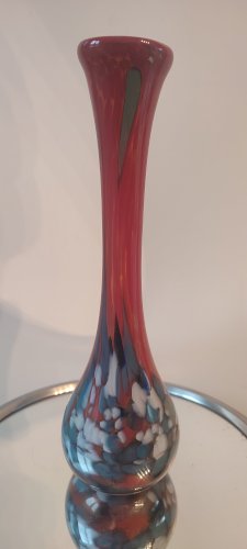 Vase Soliflore en Verre Soufflé "Spatter Glass" années 60 -70