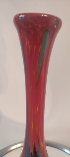 Vase Soliflore en Verre Soufflé "Spatter Glass" années 60 -70