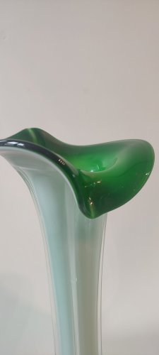 Vase Soliflore "Incamiciato" Verre Soufflé italien.