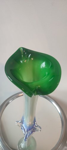 Vase Soliflore "Incamiciato" Verre Soufflé italien.