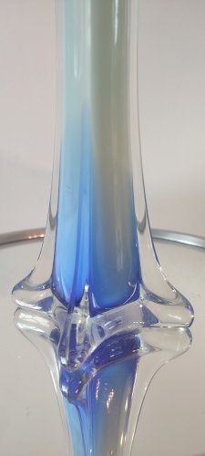 Vase Soliflore "Incamiciato" Verre Soufflé italien.