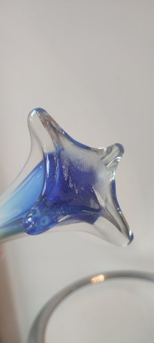 Vase Soliflore "Incamiciato" Verre Soufflé italien.