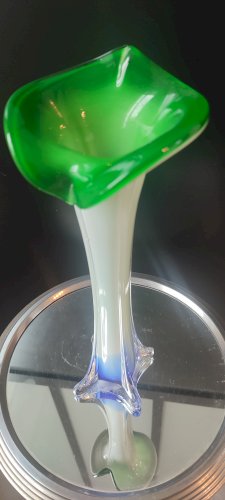 Vase Soliflore "Incamiciato" Verre Soufflé italien.