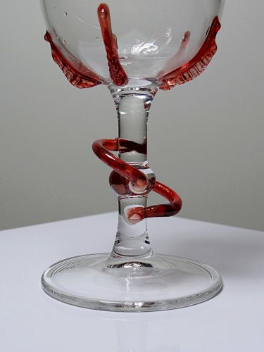 Vase soliflore verre soufflé Vénitien Murano vintage 50-60 Filigrana/Zanfirico