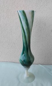 Opaline pedestal vase