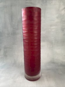 Red glass tube vase MIKASA model EKLO Height ~29.8cm