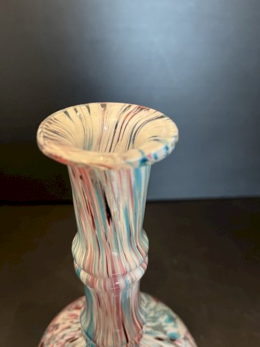 Vase  verre Clichy ? moucheté ancien verre soufflé artisanat verrerie