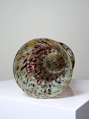Vase verre moucheté aventurine inclusions de cuivre art déco style Legras