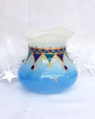 Vase verre peint main édition limitée