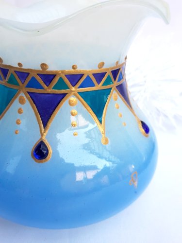 Vase verre peint main édition limitée