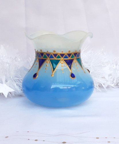 Vase verre peint main édition limitée