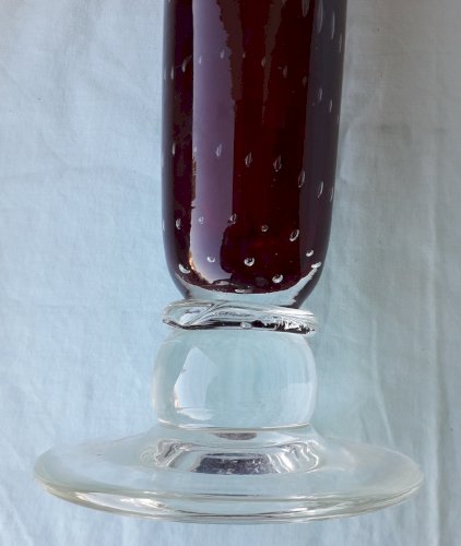 Vase verre rouge