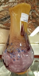 VASE Verre Souffle VERRERIE Signature G.MILESI Decoration Polychrome 15MAG 17/02