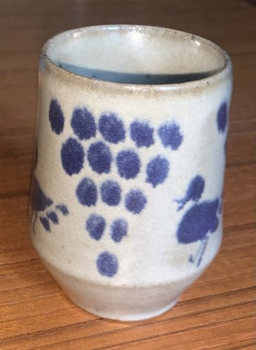 Vase vintage à l'oiseau céramique signé Suzanne Wissa Wassef Egypte