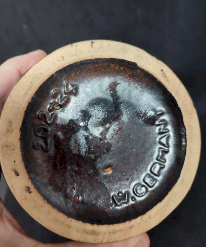 Vase vintage allemand signé Scheurich Keramik à decor de coulure en bon etat( made in chiner )