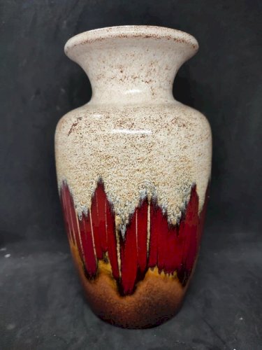 vase vintage allemand signé Scheurich Keramik à decor de coulure en bon etat