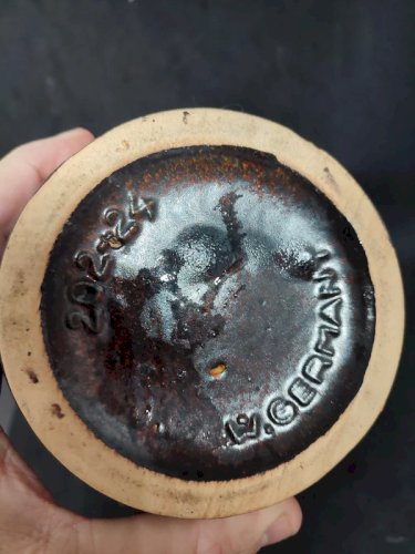 vase vintage allemand signé Scheurich Keramik à decor de coulure en bon etat